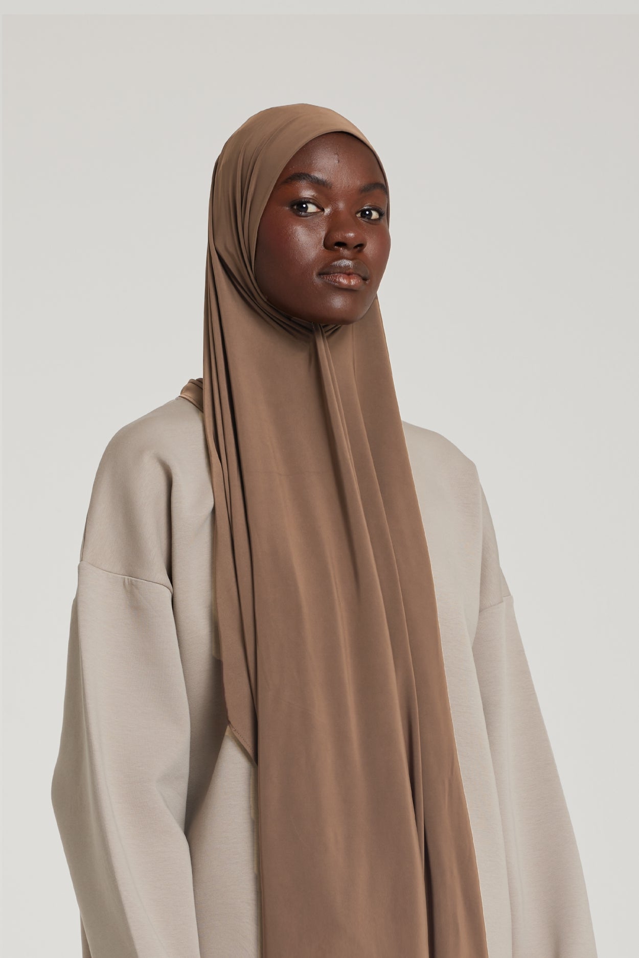 Liquid Jersey Scarf | Coffee